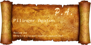 Pilinger Agaton névjegykártya